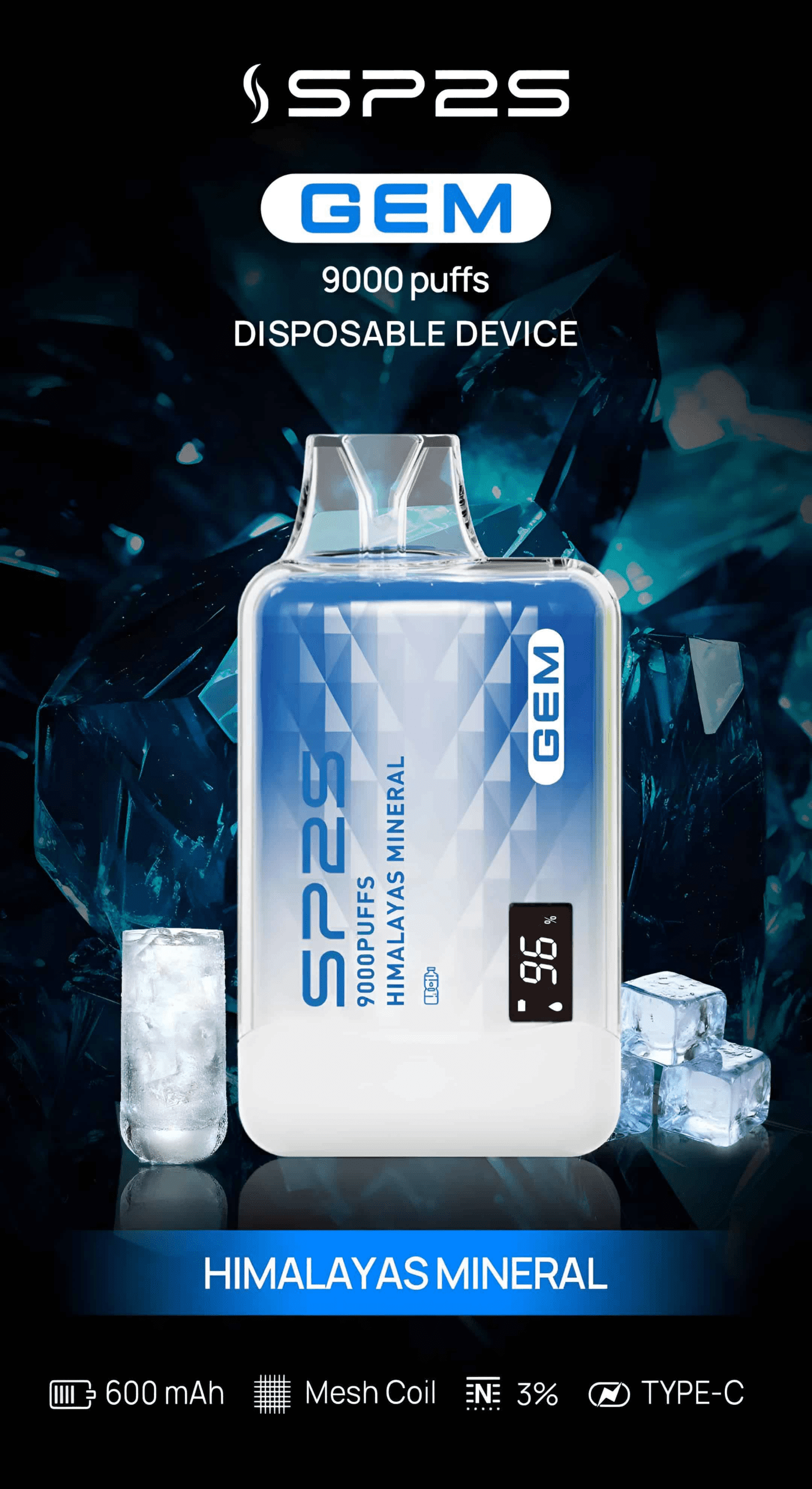 SP2S GEM 9000 PUFFS 拋棄式電子煙